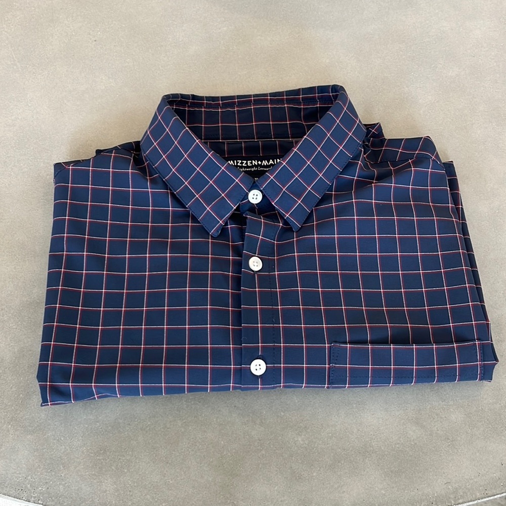 Mizzen and Main Mens Casual Short Sleeve Button Down